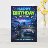 Gefeliciteerd met je verjaardag, gamer kaart (Gele Bloem)