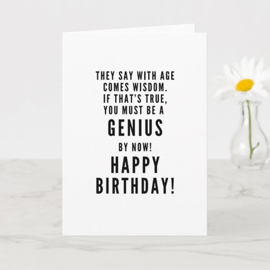 Gefeliciteerd met je verjaardag GENIUS sarcastisch Kaart (Kleine Plant)