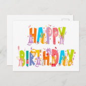 Gefeliciteerd met je verjaardag Grappige Kattenlie Briefkaart (Voorkant / Achterkant)