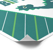 Gefeliciteerd met je verjaardag, groen/blauw dinos poster (Hoek)