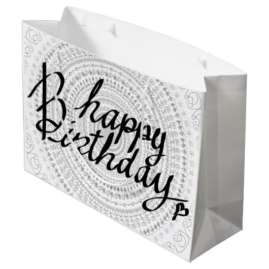 Gefeliciteerd met je verjaardag. groot cadeauzakje (Achterkant Gekanteld)