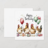 Gefeliciteerd met je verjaardag hanen FLAT CARD (Voorkant / Achterkant)