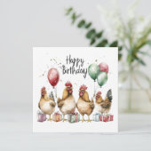 Gefeliciteerd met je verjaardag hanen FLAT CARD (Staand voorkant)