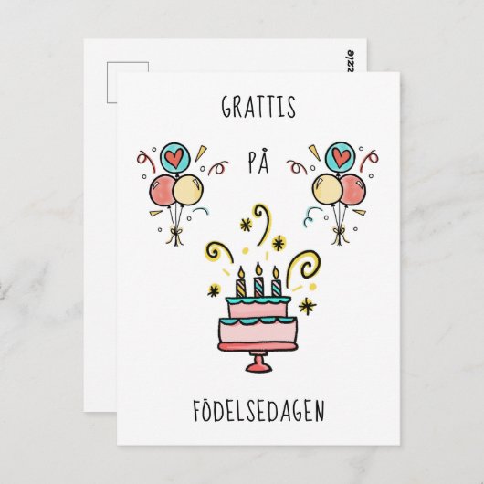 Gefeliciteerd met je verjaardag | Happy Birthday Briefkaart (Voorkant / Achterkant)