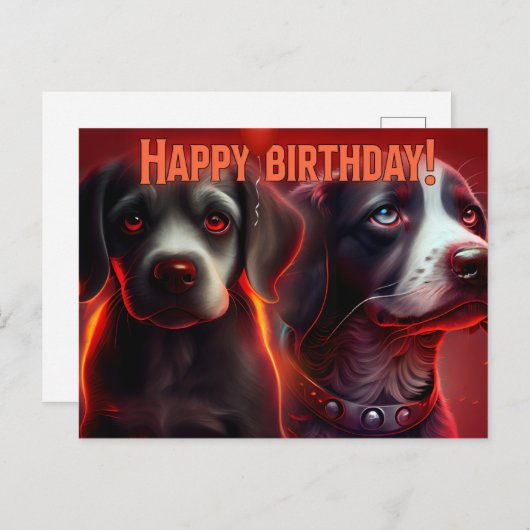 Gefeliciteerd met je verjaardag!  Hond  Briefkaart (Voorkant / Achterkant)