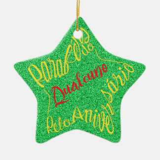 Gefeliciteerd met je verjaardag in de vorm van een keramisch ornament