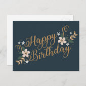 Gefeliciteerd met je verjaardag in goud briefkaart (Voorkant / Achterkant)