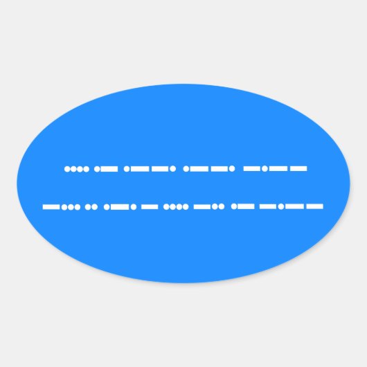 Gefeliciteerd met je verjaardag in Morse Code Ovale Sticker (Voorkant)