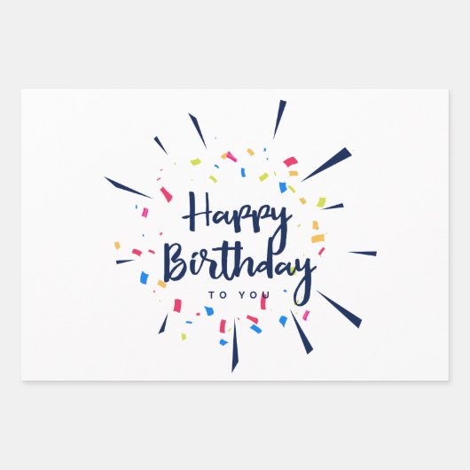 Gefeliciteerd met je verjaardag inpakpapier vel (Voorkant)