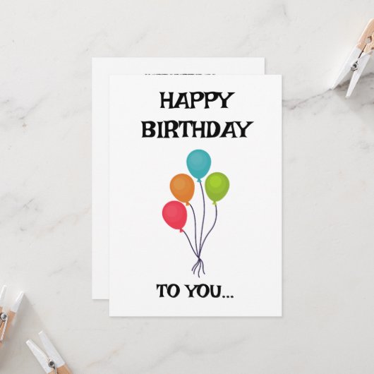 GEFELICITEERD MET JE VERJAARDAG KAART (Voorkant / Achterkant in situ)