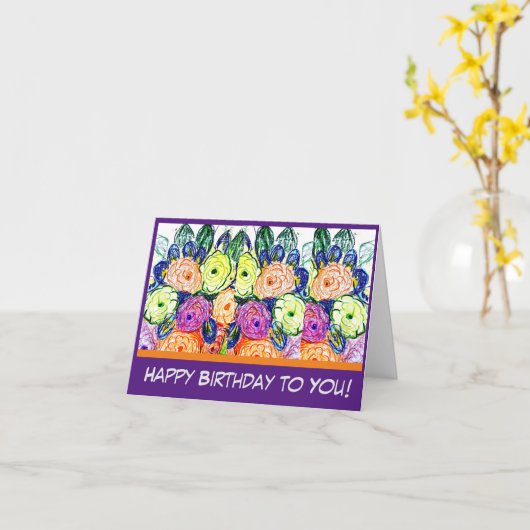 Gefeliciteerd met je verjaardag! Kaart (Gele Bloem)