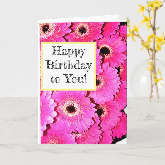 Gefeliciteerd met je verjaardag! Kaart (Gele Bloem)