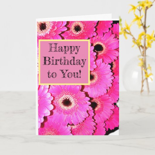 Gefeliciteerd met je verjaardag! Kaart (Gele Bloem)