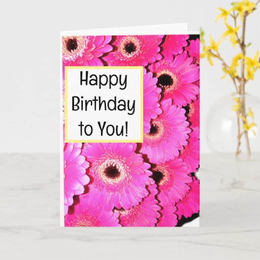 Gefeliciteerd met je verjaardag! Kaart (Gele Bloem)