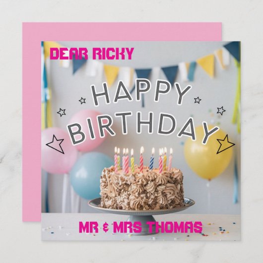 Gefeliciteerd met je verjaardag! 🎉🎂 kaart (Voorkant / Achterkant)