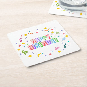 Gefeliciteerd met je verjaardag kartonnen onderzetters