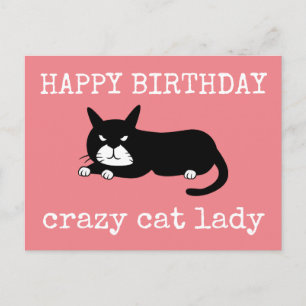 Gefeliciteerd met je verjaardag Kat Lady Briefkaart