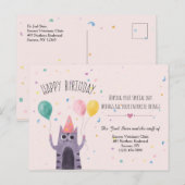 Gefeliciteerd met je verjaardag Kitty ansichtkaart Briefkaart (Voorkant / Achterkant)