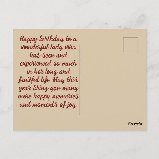 Gefeliciteerd met je verjaardag Lady Grunge Bloem  Briefkaart (Achterkant)