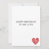 Gefeliciteerd met je verjaardag, Liefde, Rode Hart (Voorkant)