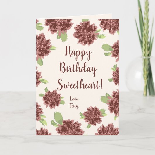 Gefeliciteerd met je verjaardag lieverd - rode mar kaart (Voorkant)