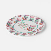 Gefeliciteerd met je verjaardag | Macaron Papieren Bordje (Gekanteld)
