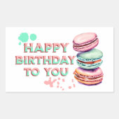 Gefeliciteerd met je verjaardag | Macaron Rechthoekige Sticker (Voorkant)