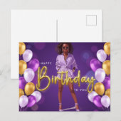 Gefeliciteerd met je verjaardag melanine zus, zwar briefkaart (Voorkant / Achterkant)