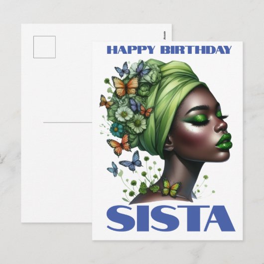 Gefeliciteerd met je verjaardag melanine zwart mei feestdagenkaart (Voorkant / Achterkant)