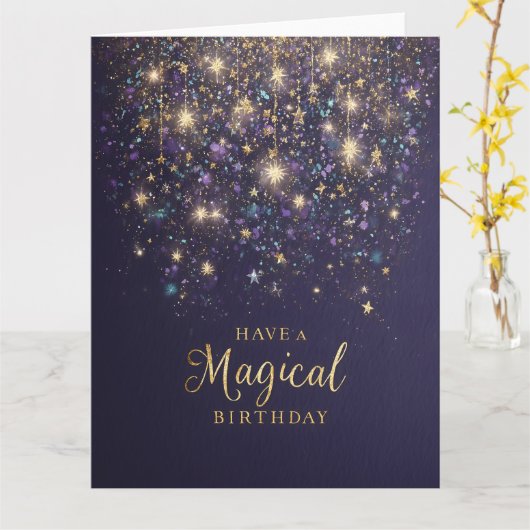 "Gefeliciteerd met je verjaardag" met Glitters en Kaart (Gele Bloem)