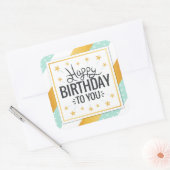 Gefeliciteerd met je verjaardag met gouden minty s vierkante sticker (Envelop)