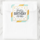 Gefeliciteerd met je verjaardag met gouden minty s vierkante sticker (Tas)