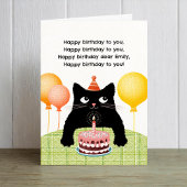 Gefeliciteerd met je verjaardag met kat, taart en 