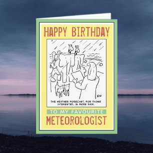 Gefeliciteerd met je verjaardag, meteoroloog. kaart