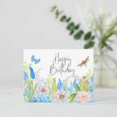 Gefeliciteerd met je verjaardag Mooie Waterverf Wi Briefkaart (Staand voorkant)