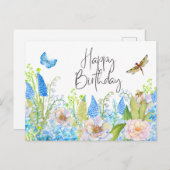 Gefeliciteerd met je verjaardag Mooie Waterverf Wi Briefkaart (Voorkant / Achterkant)