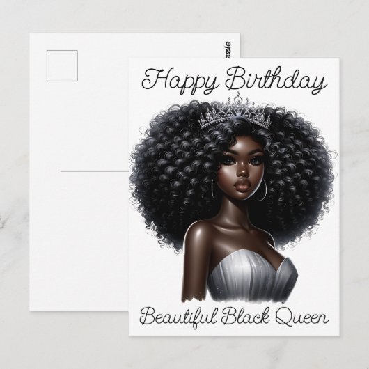 Gefeliciteerd met je verjaardag, mooie zwarte koni briefkaart (Voorkant / Achterkant)