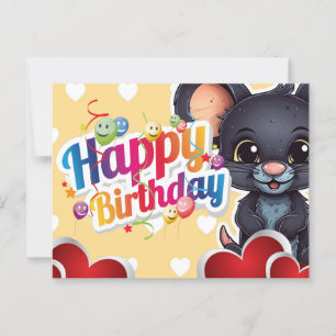 Gefeliciteerd met je verjaardag! muis briefkaart
