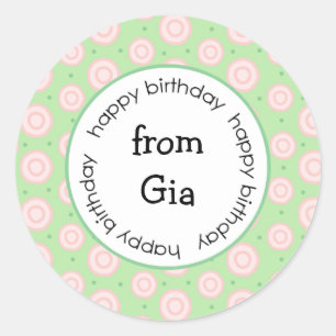 Gefeliciteerd met je verjaardag naar/van stickers