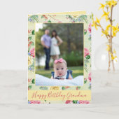 Gefeliciteerd met je verjaardag Oma Bloemen Foto Kaart (Gele Bloem)