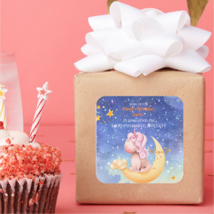 Gefeliciteerd met je verjaardag, onze kleine ster! vierkante sticker