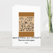 Gefeliciteerd met je verjaardag, oude fossiel kaart (Achterkant)