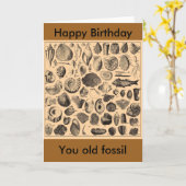 Gefeliciteerd met je verjaardag, oude fossiel kaart (Gele Bloem)