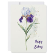 Gefeliciteerd met je verjaardag paarse iris waterv