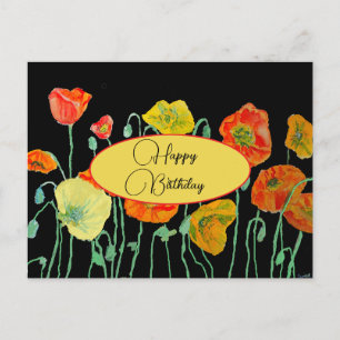 Gefeliciteerd met je verjaardag Poppy bloem rood g Briefkaart