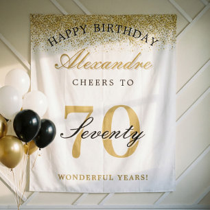 Gefeliciteerd met je verjaardag, proost op 70 jaar wandkleed