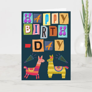 Gefeliciteerd met je verjaardag Retro Llama van Pa Kaart