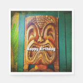 Gefeliciteerd met je verjaardag  retro wood gezich servet (Voorkant)