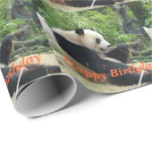 Gefeliciteerd met je verjaardag, reuzenpanda die b cadeaupapier (Rol Hoek)