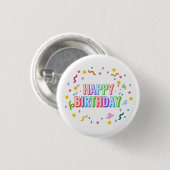 Gefeliciteerd met je verjaardag ronde button 3,2 cm (Voorkant /achterkant)